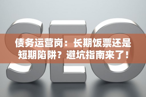 债务运营岗：长期饭票还是短期陷阱？避坑指南来了！